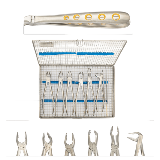 "Sure Grip" Extraction Forceps - Set of 6 w/Cassette